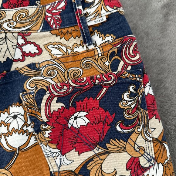 Mother Jeans The Hustler Ankle Fray 28 Flowers In Her Hair Boho Festival - Picture 11 of 11